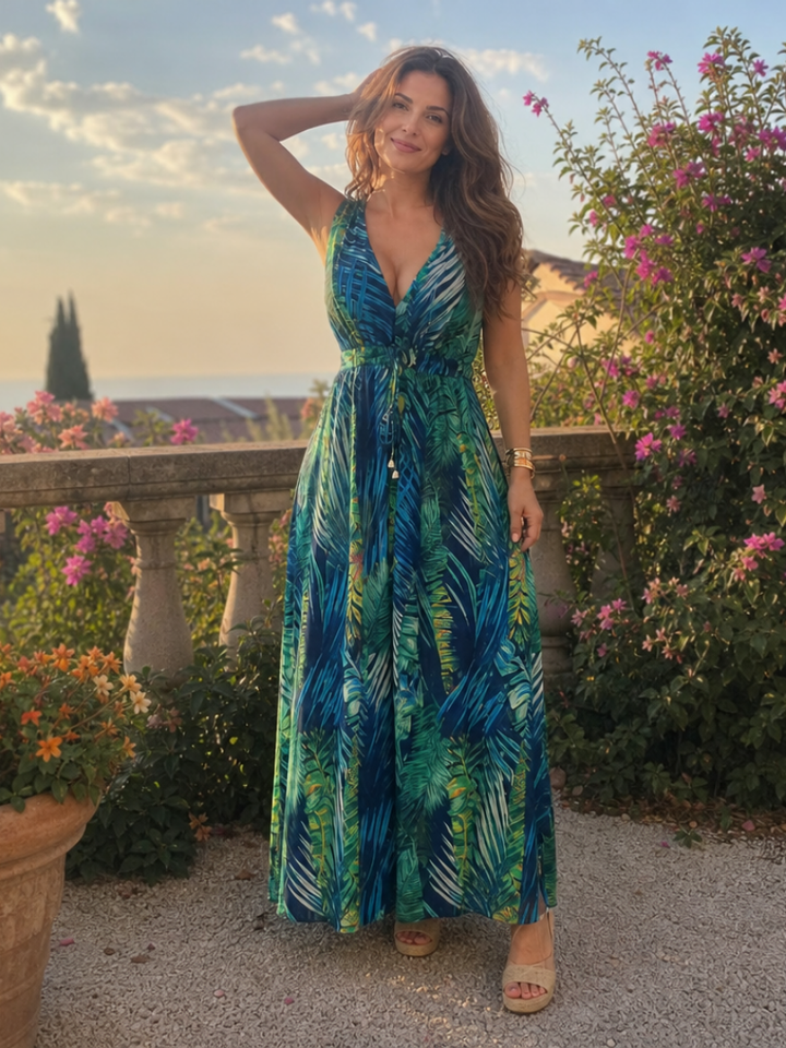 Zake | Sleeveless Empire Waist Midi Dress