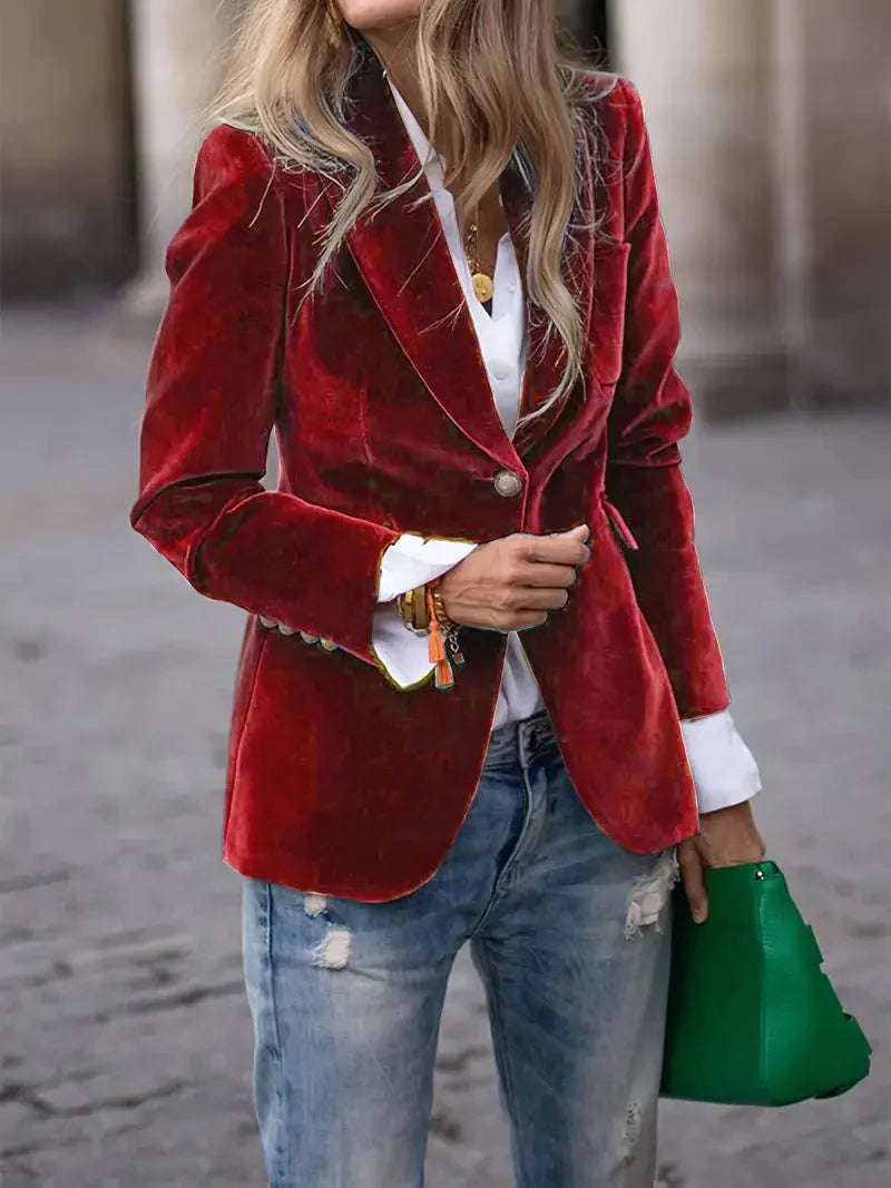 Laurel Crest™ | Elegant Velvet Blazer