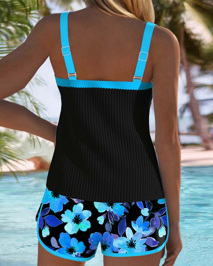 Federica - Ribbed Tankini Shorts Set