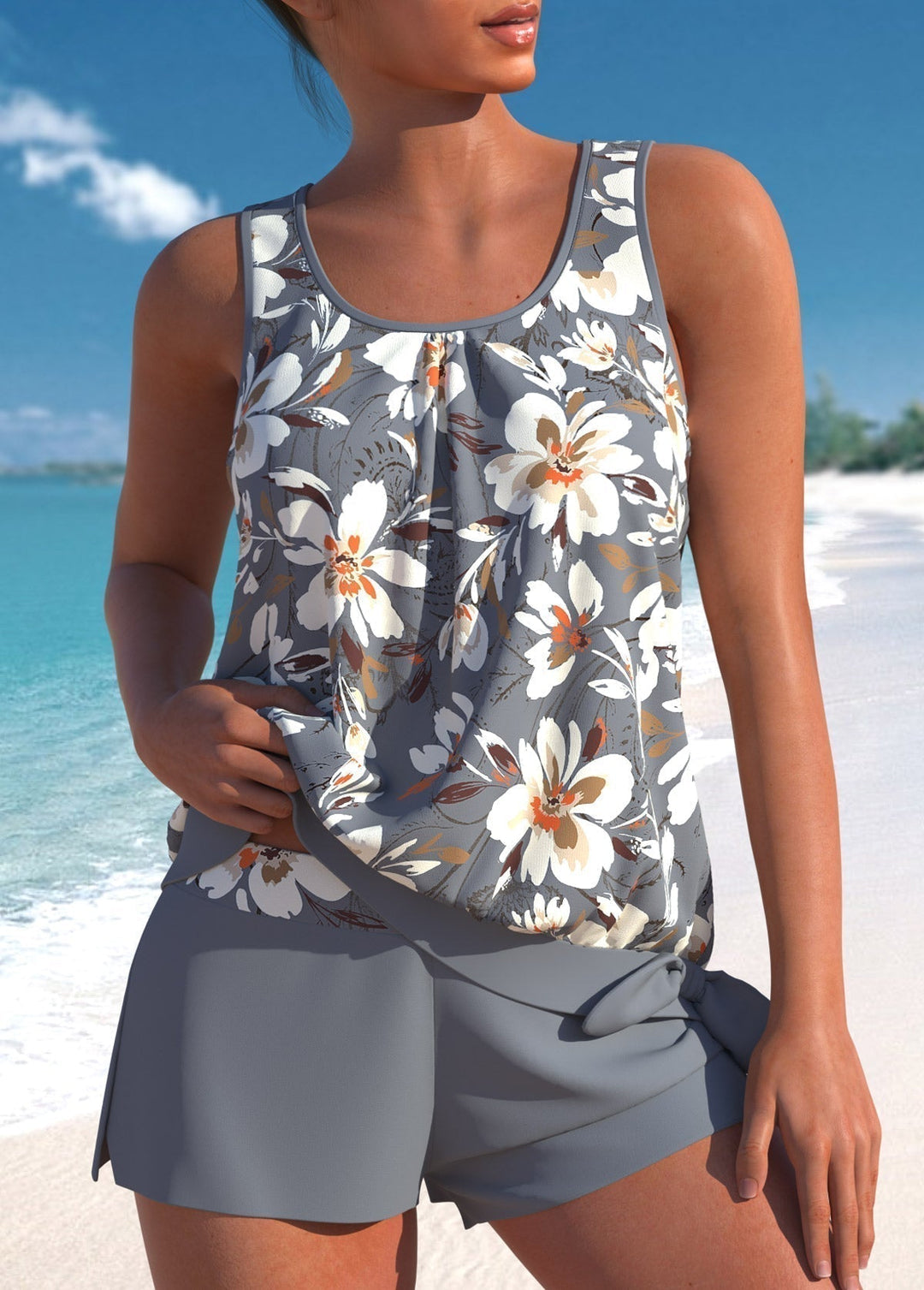Megan - Relaxed Fit Leaf Swim Set