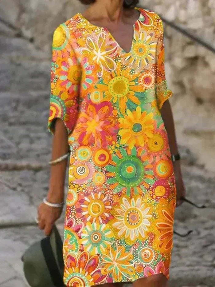 Christina | Vibrant Floral Midi Dress