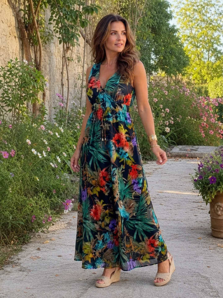 Zake | Sleeveless Empire Waist Midi Dress