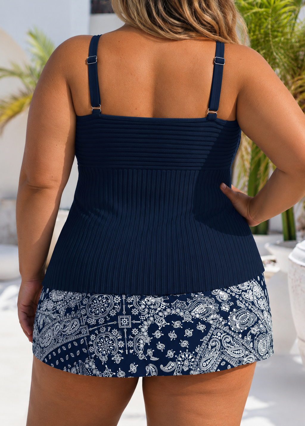 Trish - Plus Size Graceful Pleated Swim Set