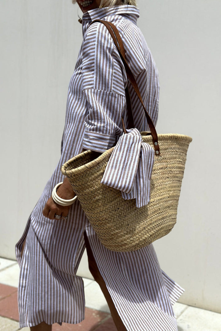Gillian | Timeless Striped Shirt Dress with Elegant Comfort