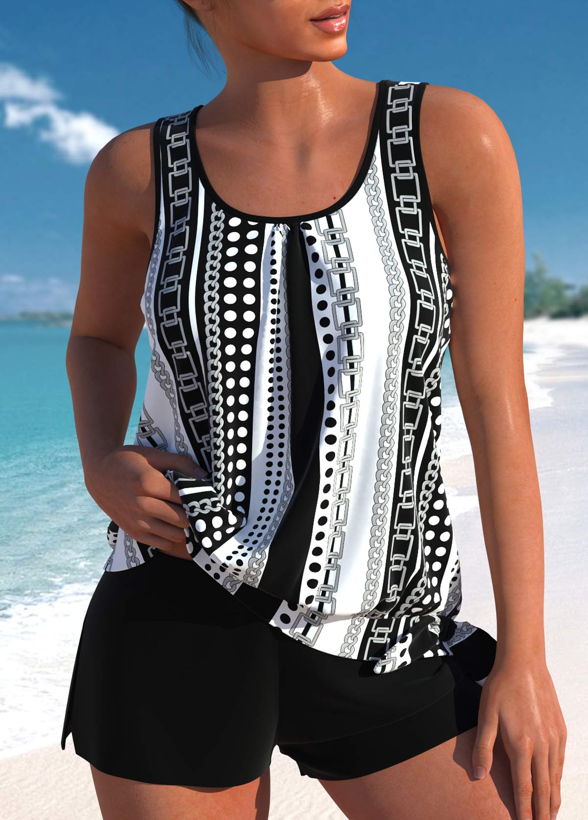 Megan - Relaxed Fit Leaf Swim Set