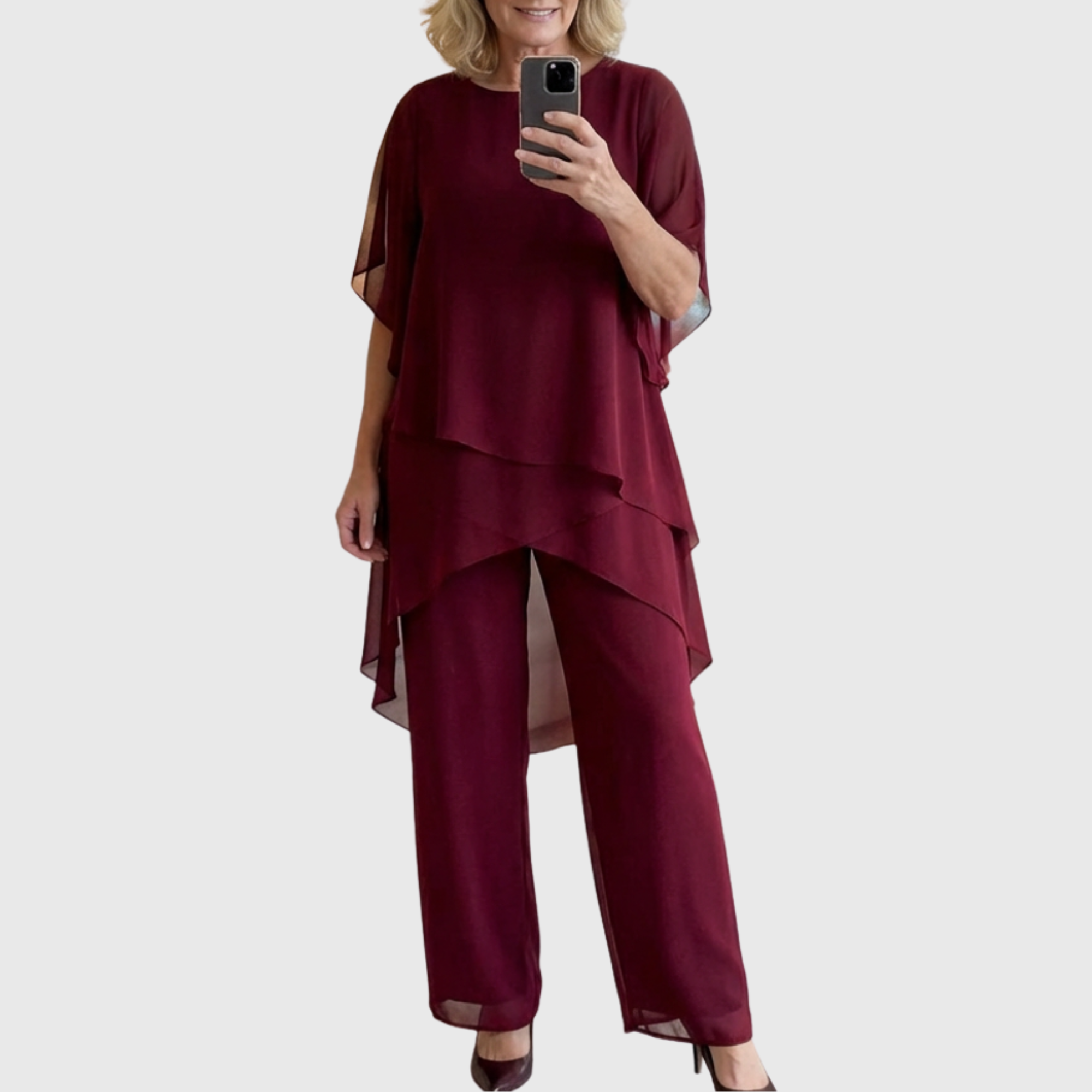 Linda | Draped Palazzo Pants Set