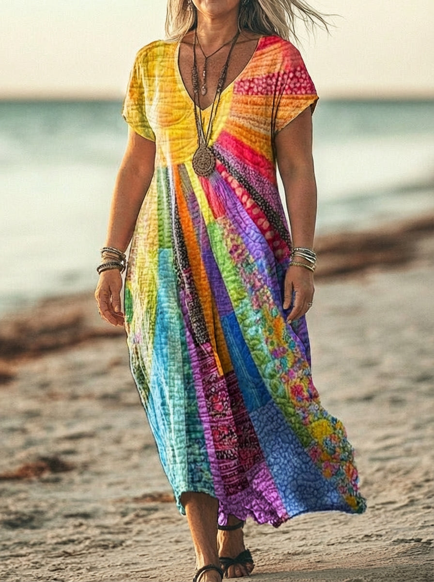 Liora - Printed Bohemian Dress