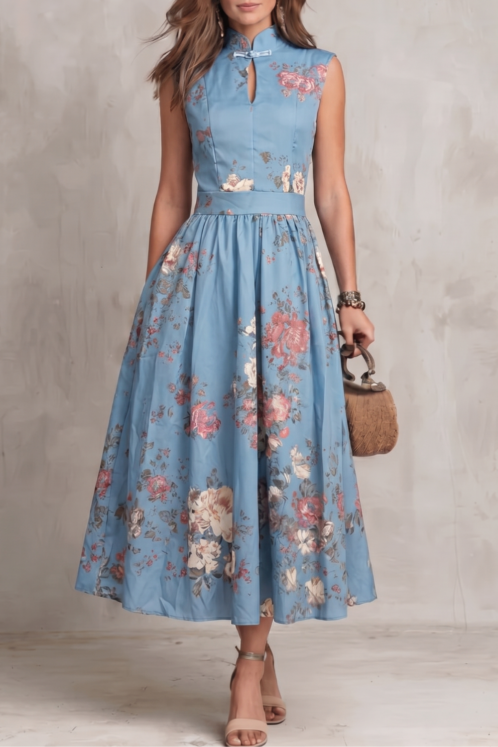 Nadia– Vintage floral elegance – Midi dress