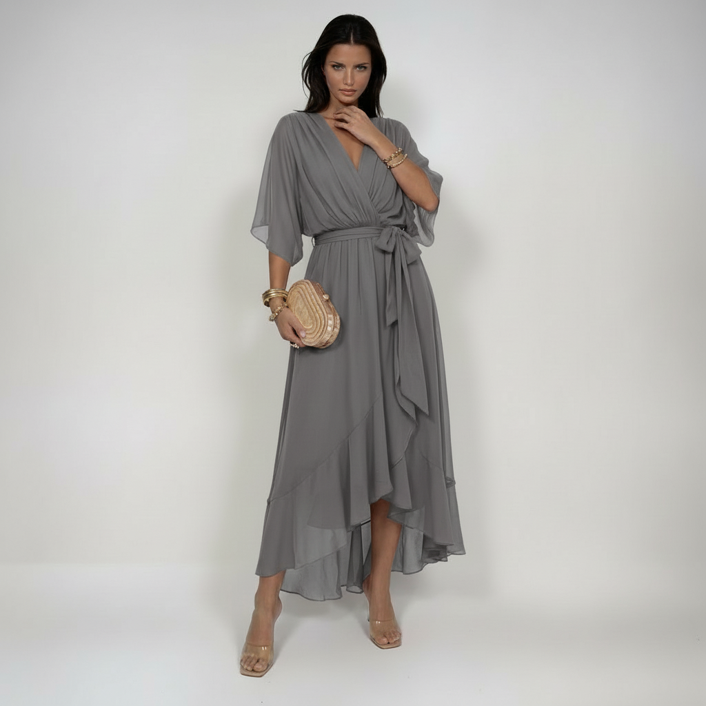 MARTA | V-Neck Chiffon Dress