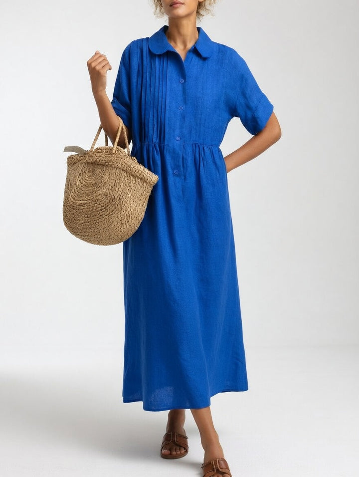 Lysandra™ — Long Cotton Shirt Dress