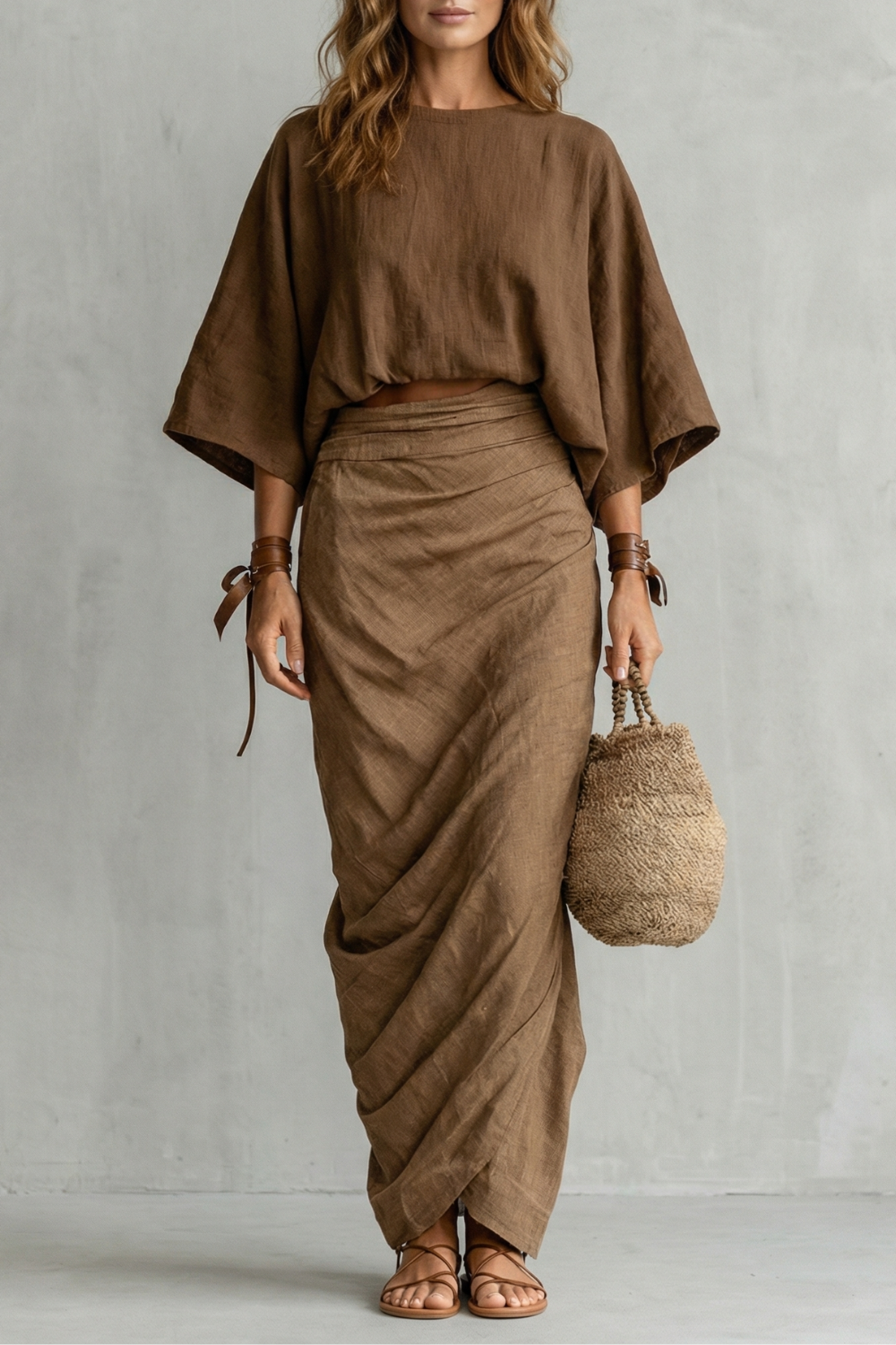 Charnelle – Relaxed draped batwing – Two piece set