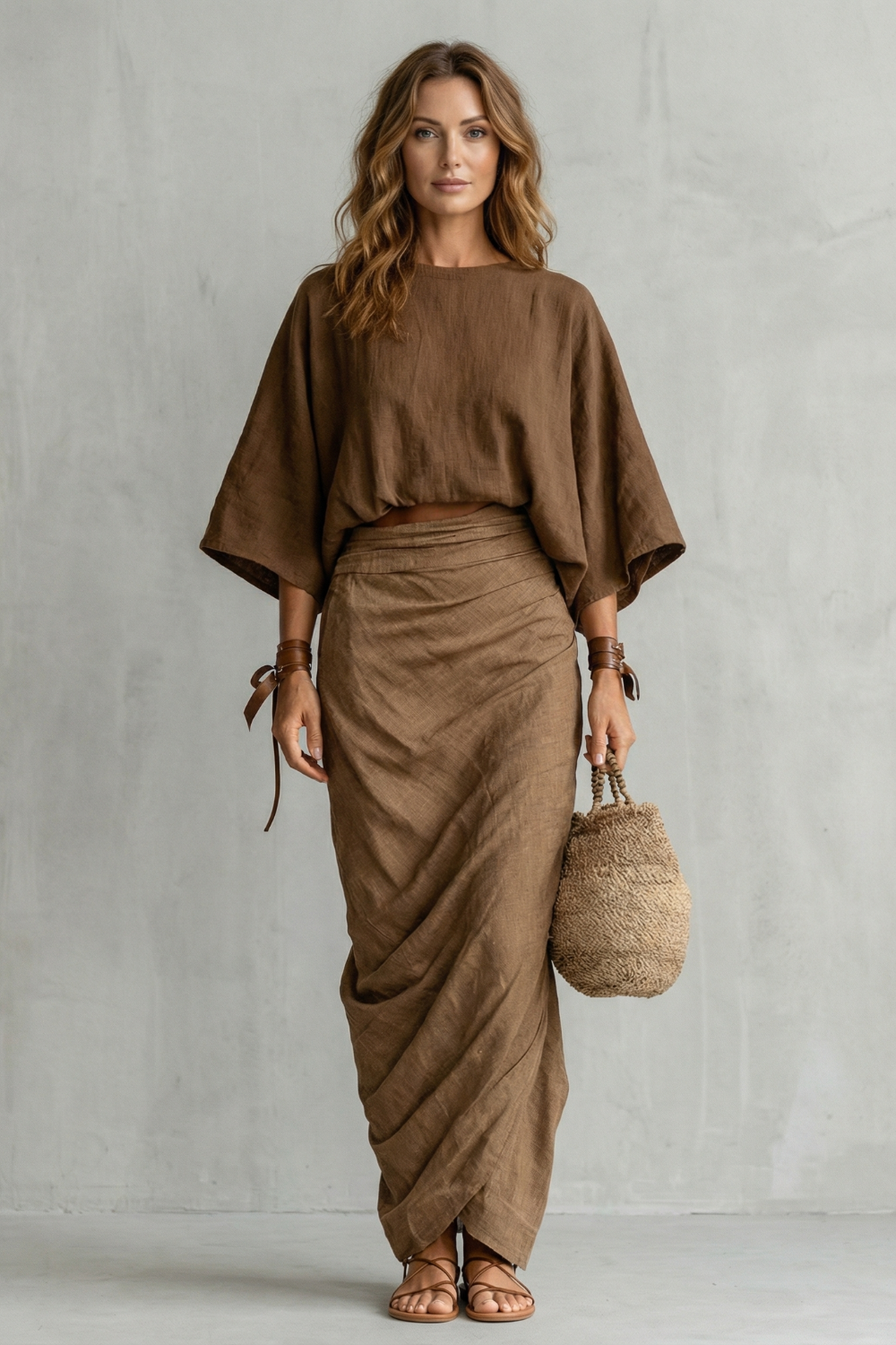 Charnelle – Relaxed draped batwing – Two piece set