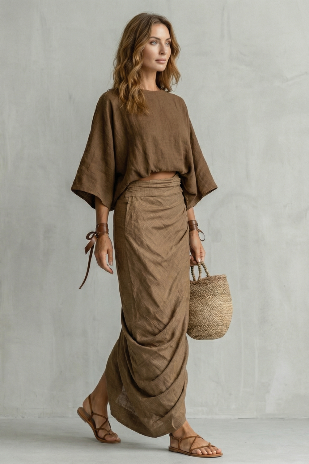 Charnelle – Relaxed draped batwing – Two piece set