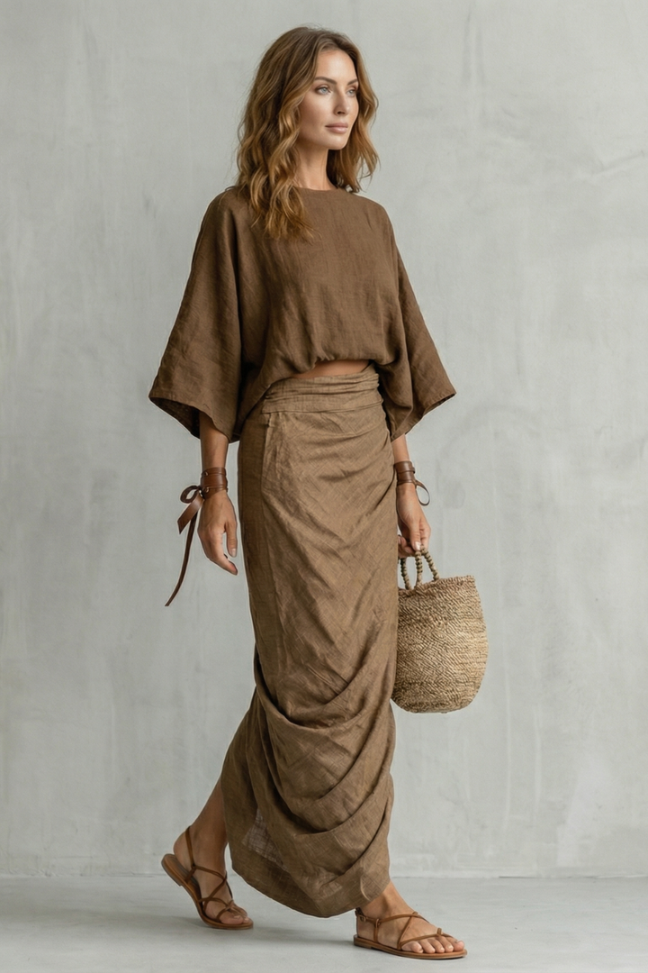 Charnelle – Relaxed draped batwing – Two piece set