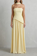 Celeste – Sculpted draped slit – Strapless maxi dress