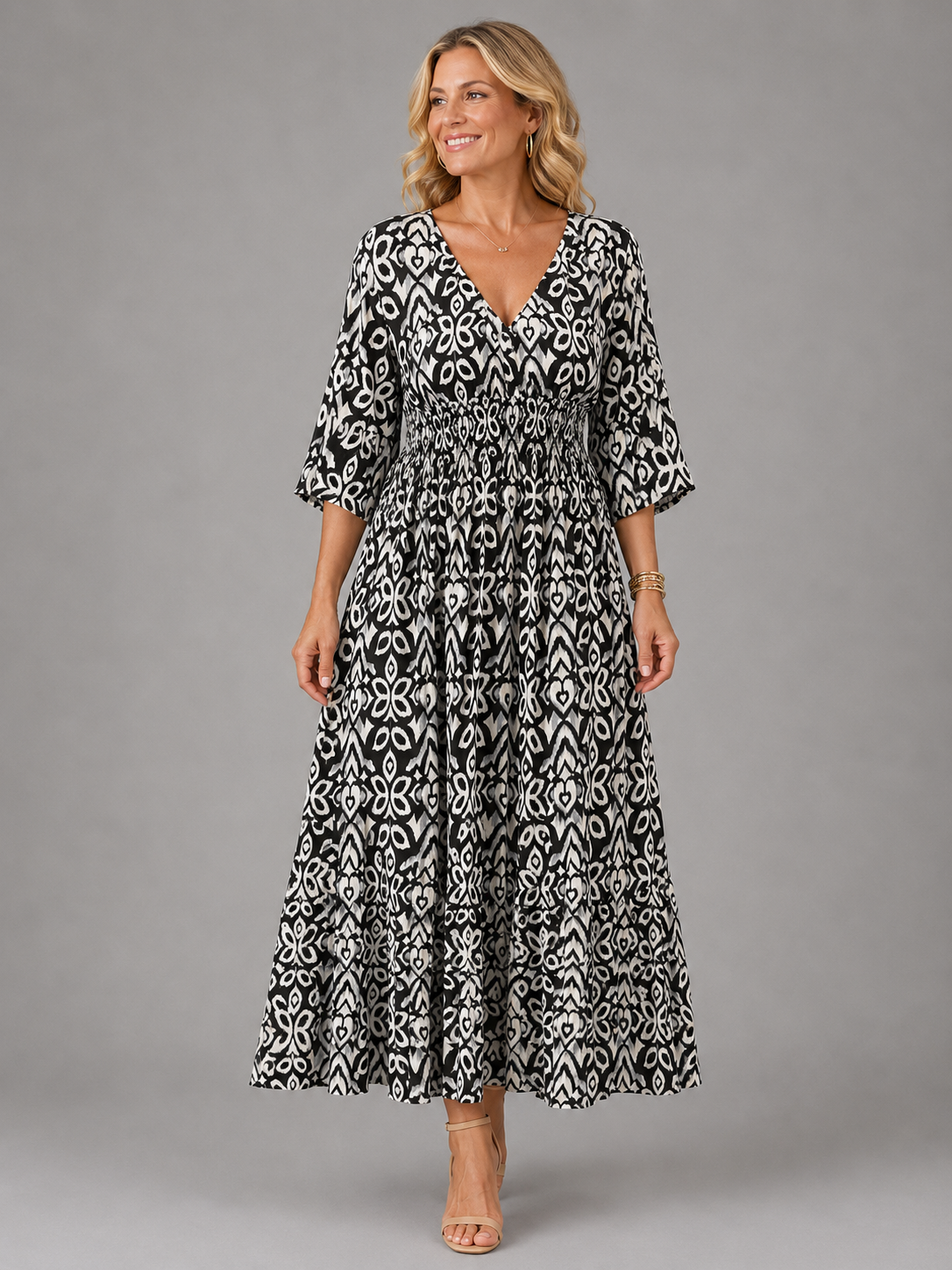Althea™ | Bohemian Flow Midi Dress