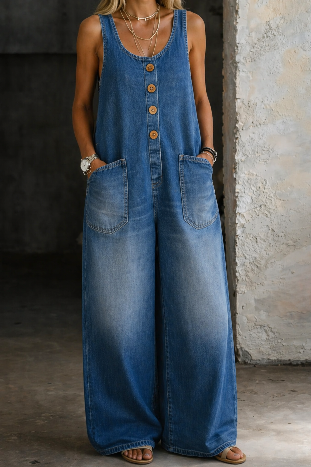 Saylor | Vintage Washed Cotton Denim Overalls