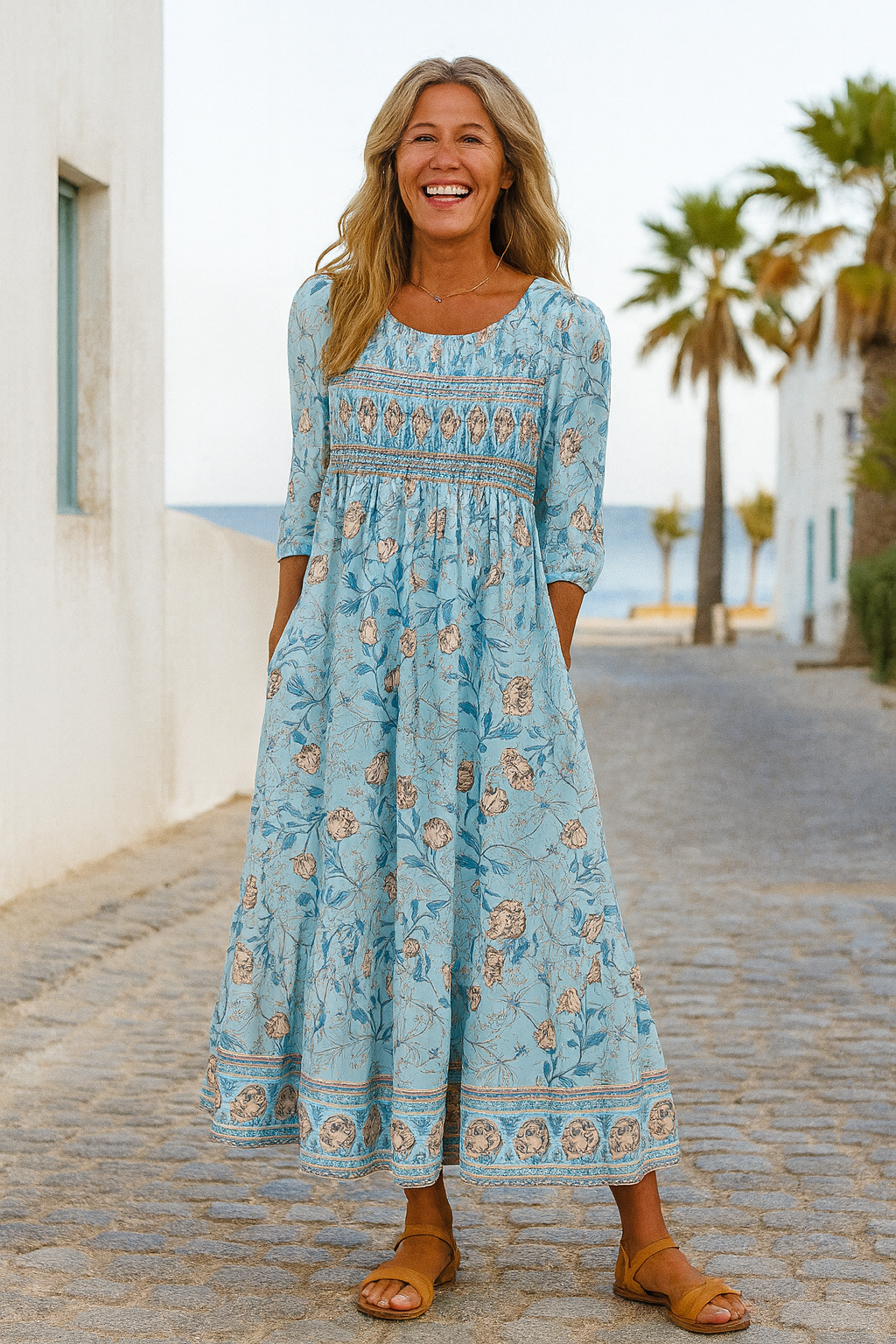 Melinde | Everyday Elegance Midi Dress – Flattering Comfort, Timeless Confidence