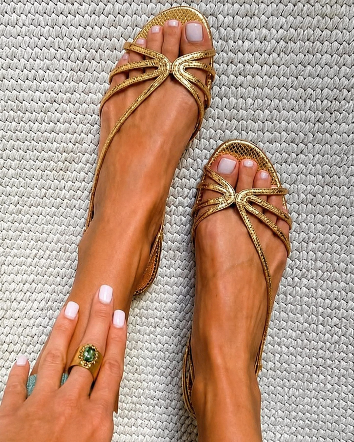 Mia – Golden Summer Elegance Sandals