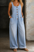 Sadie | Vintage Washed Cotton Denim Overalls
