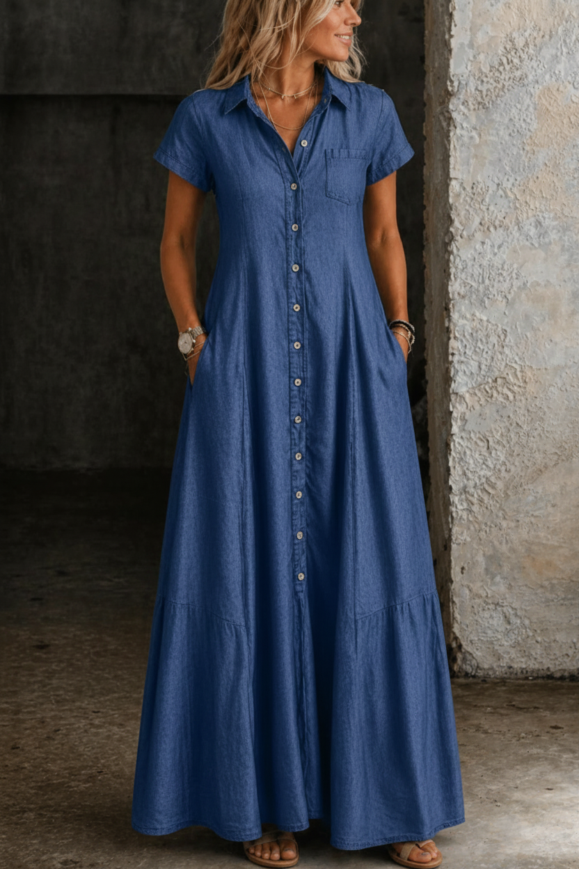 Mandy | Long Denim Dress