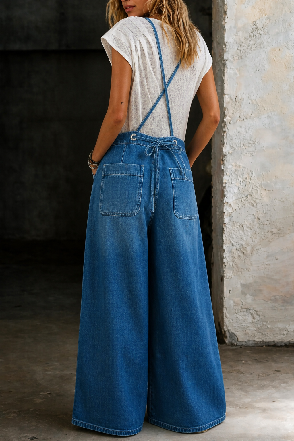 Elizabeth | Wide Leg Suspender Jumpsuit