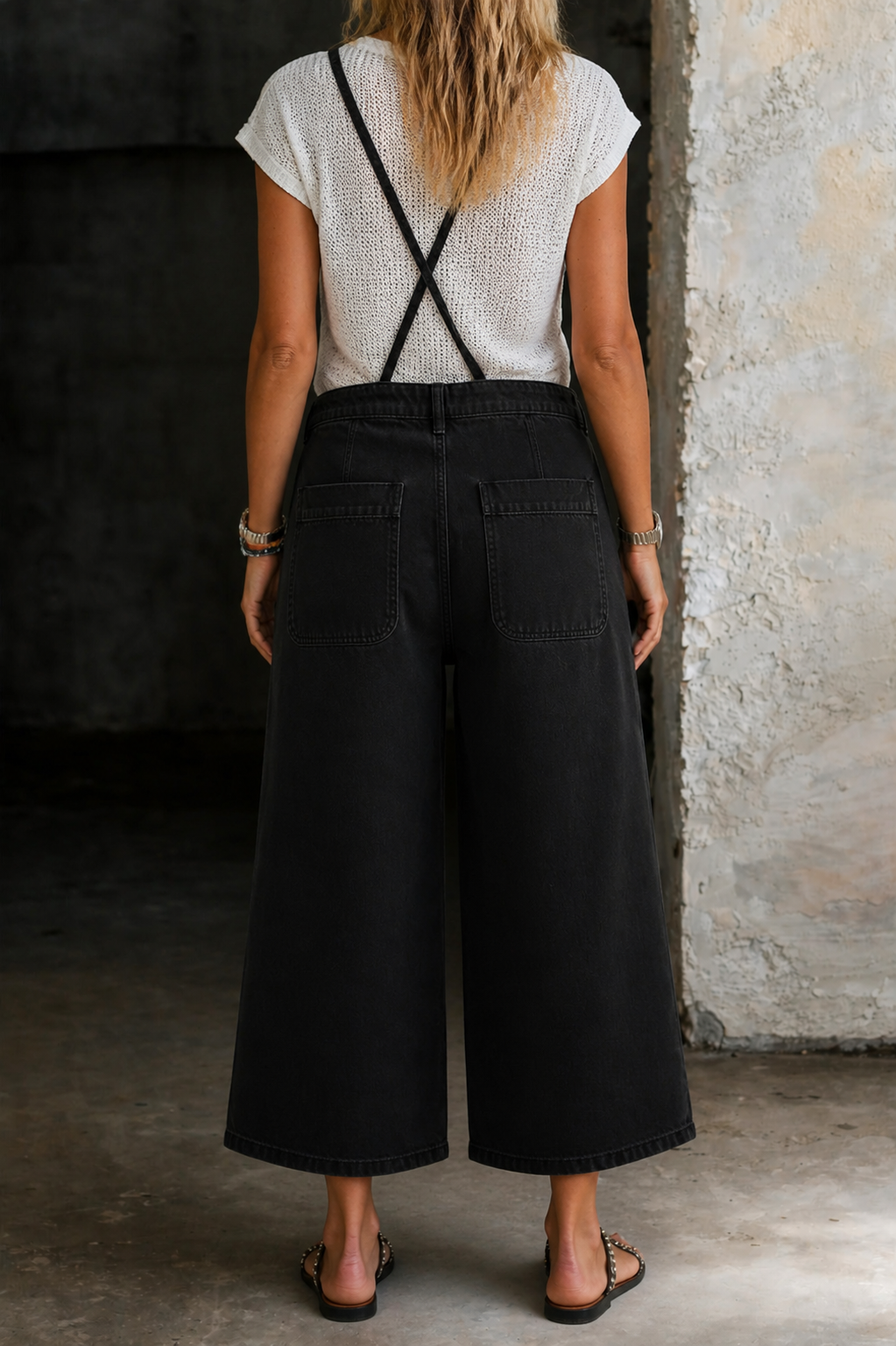 Elizabeth | Wide Leg Suspender Jumpsuit