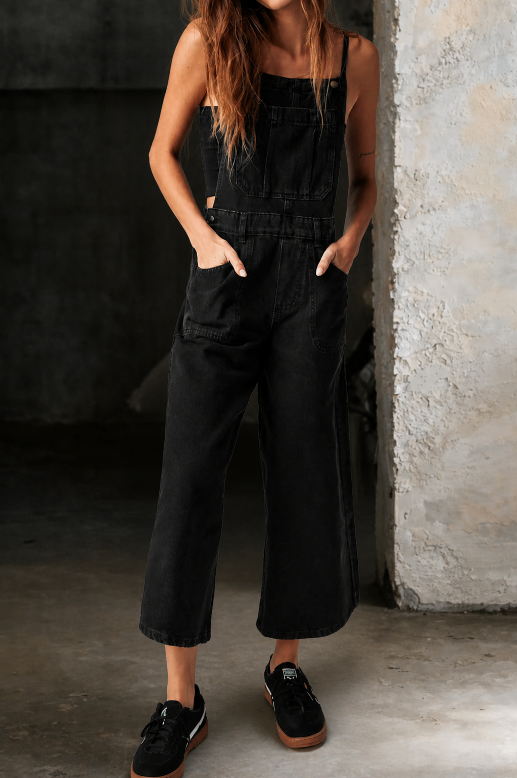 Elizabeth | Wide Leg Suspender Jumpsuit