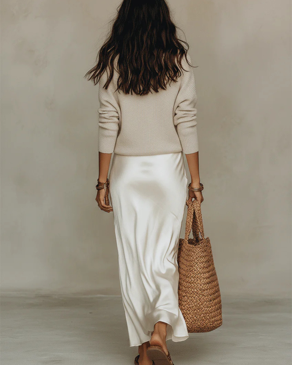 Lena | Midi Satin Dress with Included Sweater
