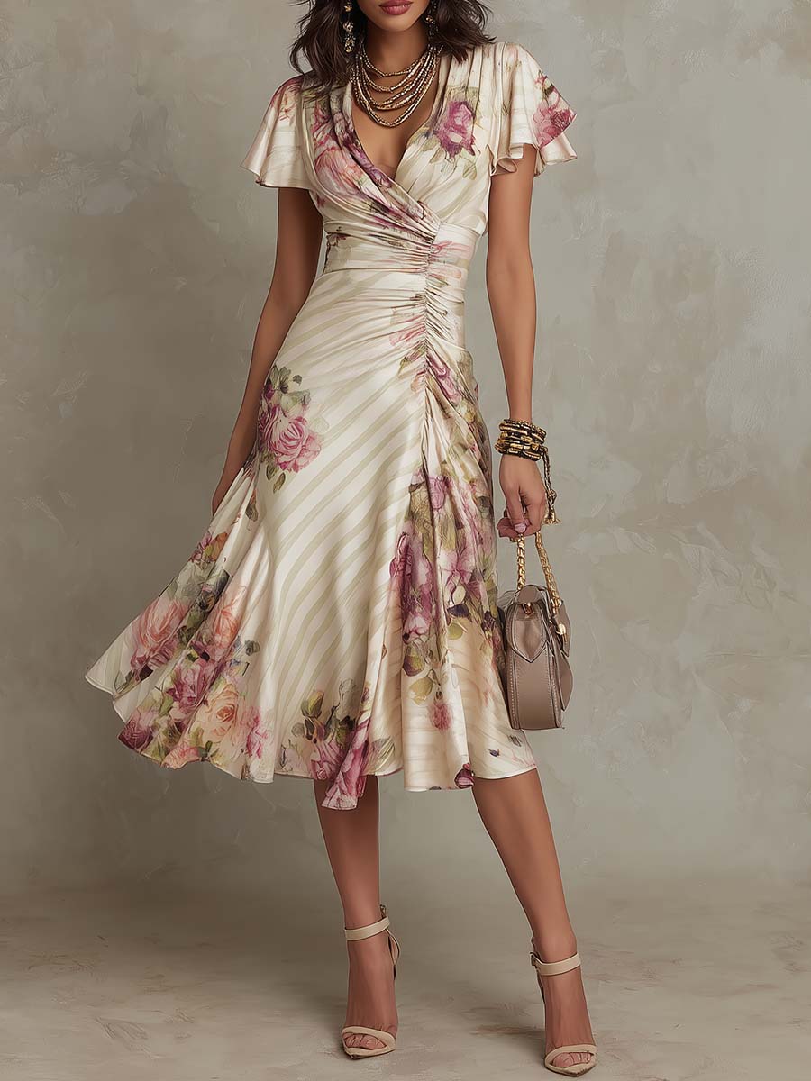 Lizbeth | Vintage Floral Midi Dress