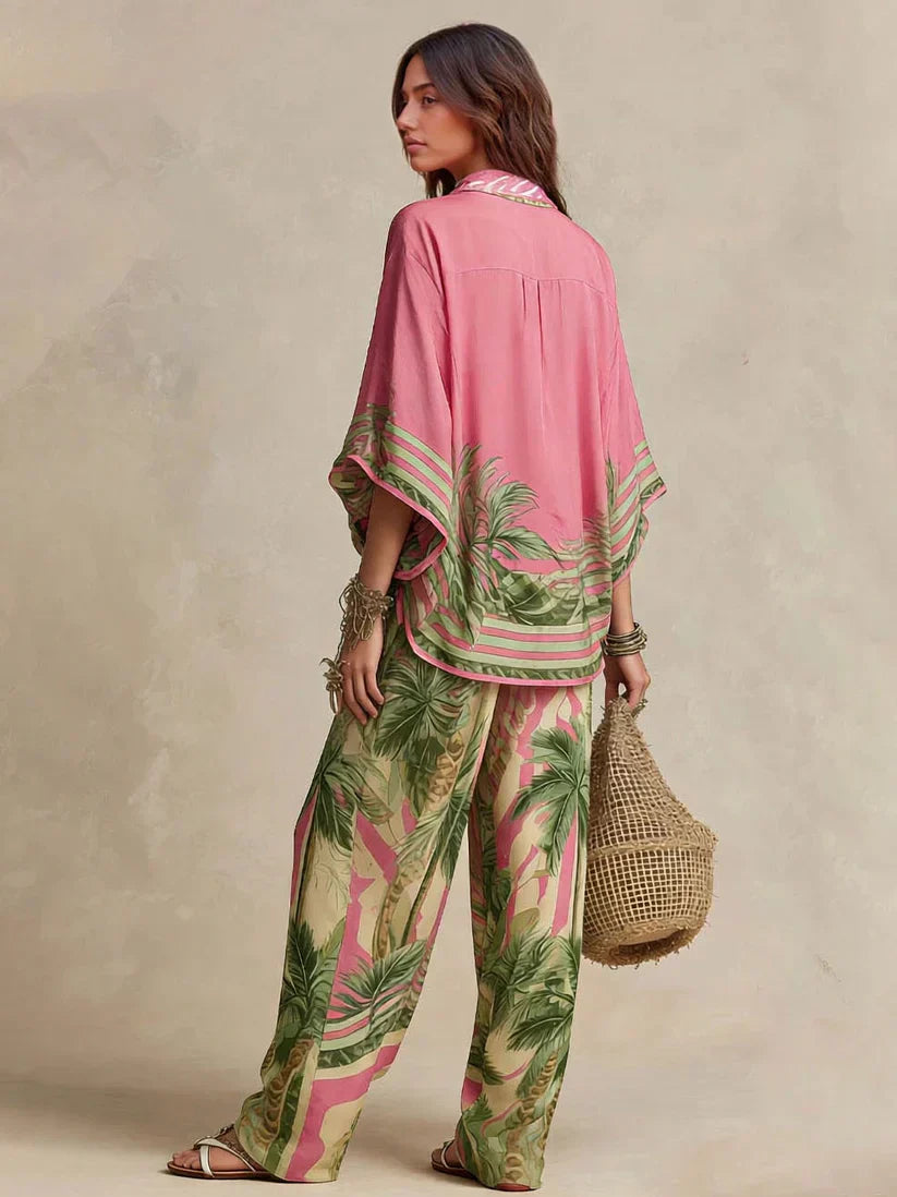 Marisol | Silk-Cotton Kimono Two-Piece Set