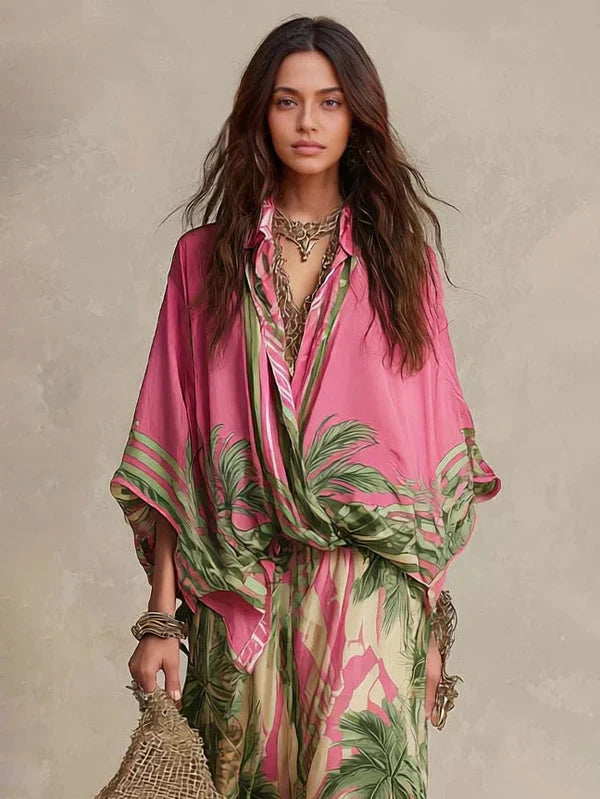Marisol | Silk-Cotton Kimono Two-Piece Set