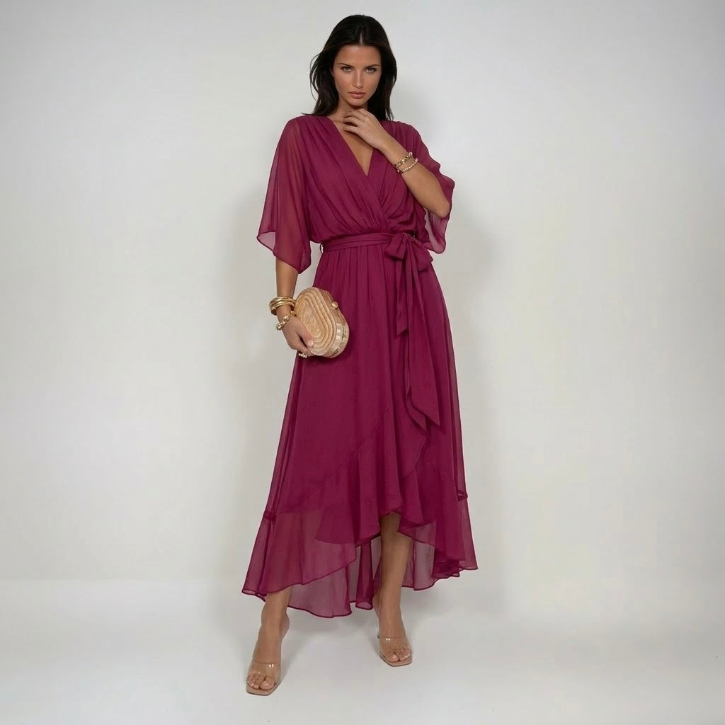 MARTA | V-Neck Chiffon Dress