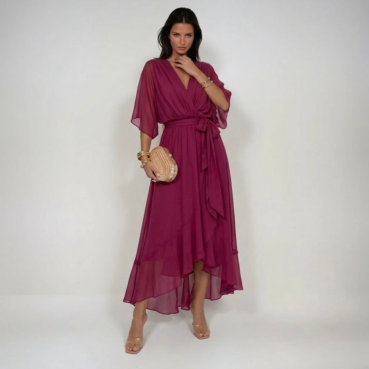 MARTA | V-Neck Chiffon Dress