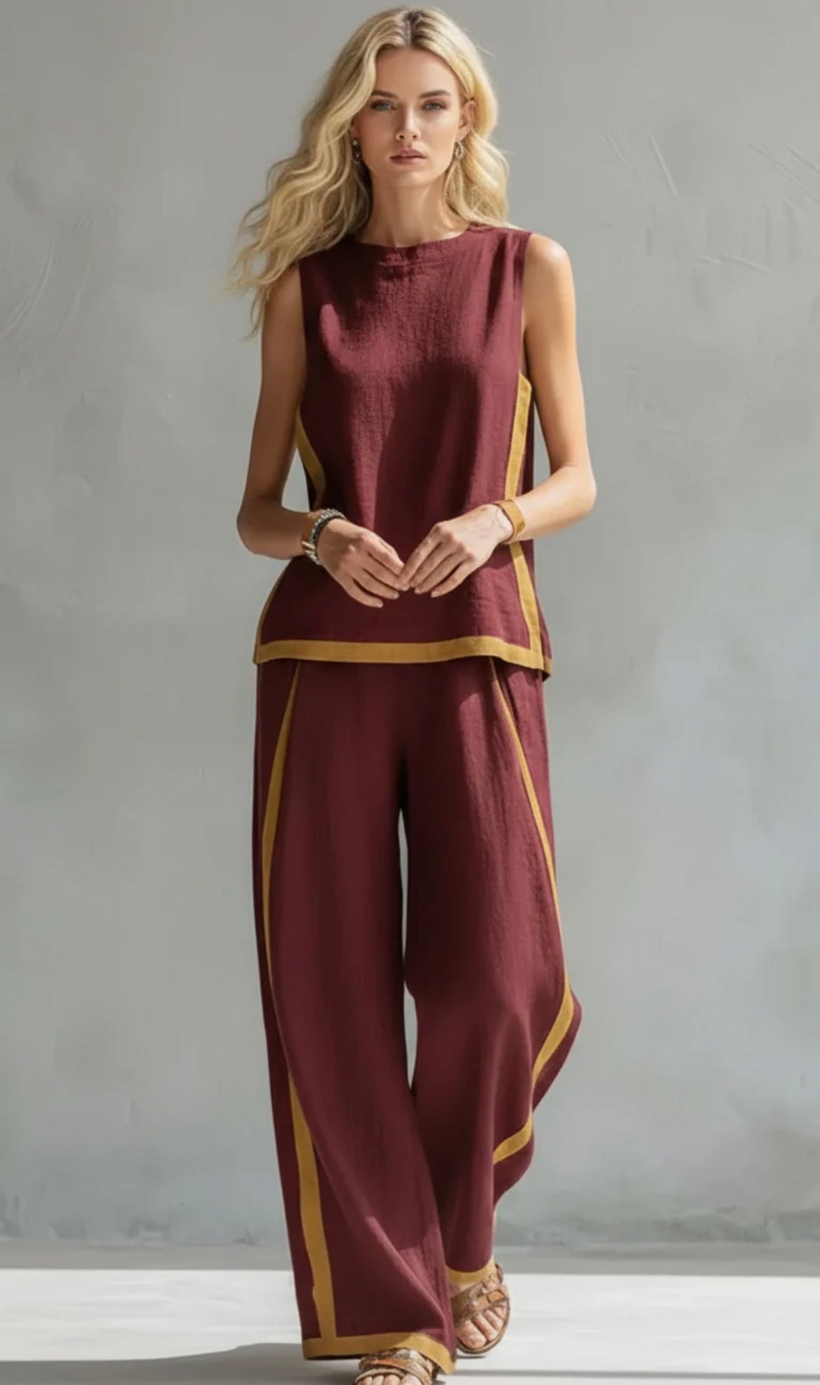 Marlene | Elegant Wide Leg Two Piece Summer Set
