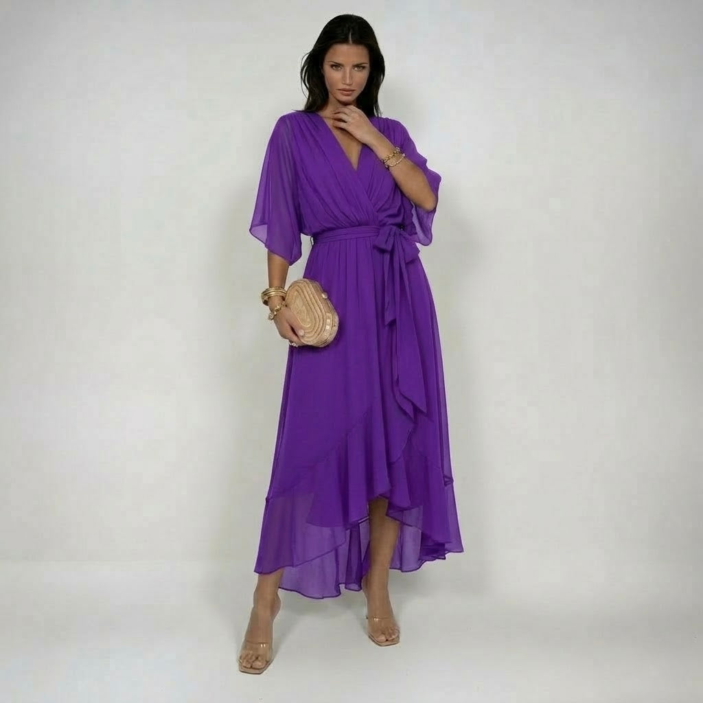 MARTA | V-Neck Chiffon Dress