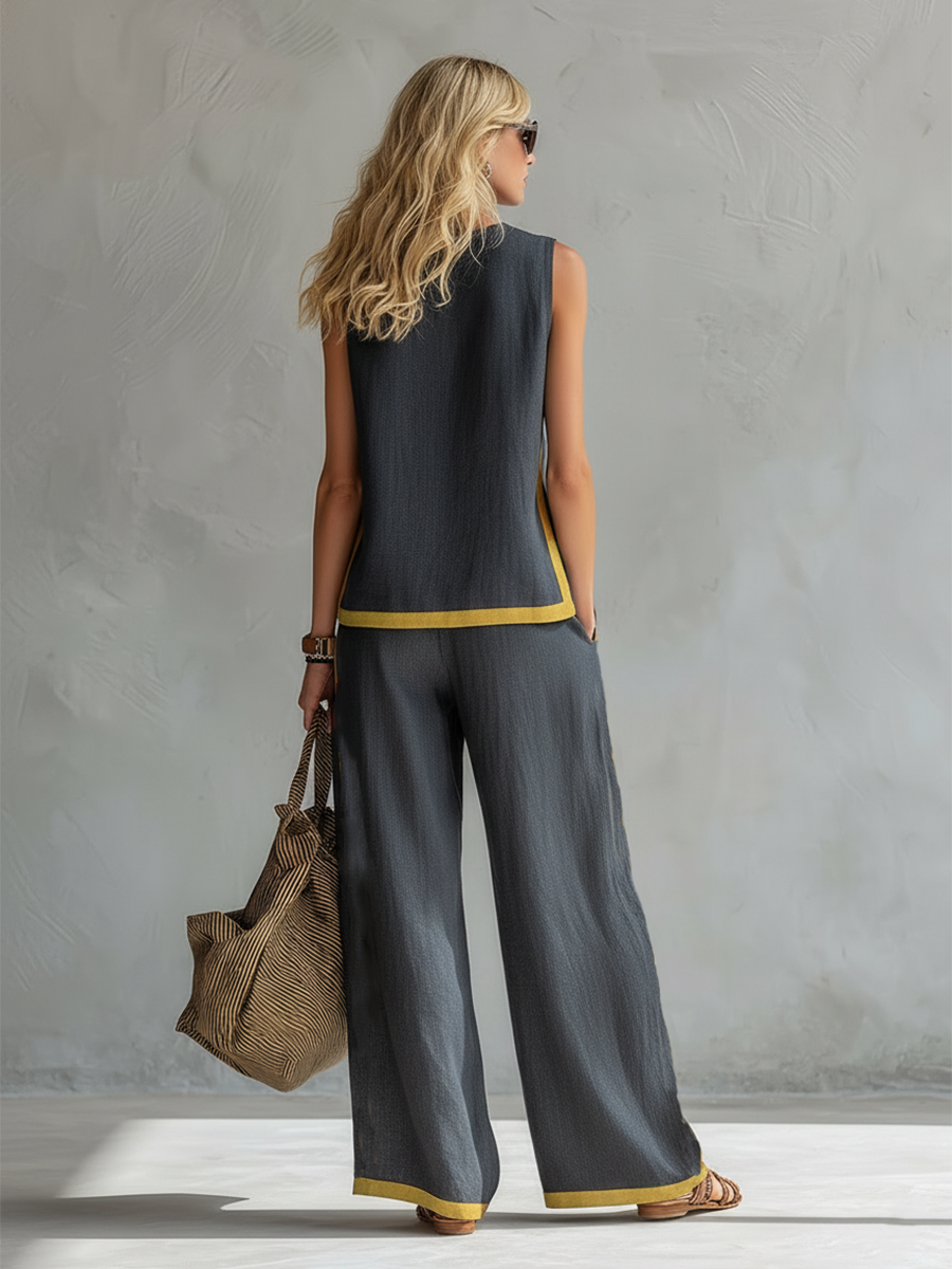 Marlene | Elegant Wide Leg Two Piece Summer Set