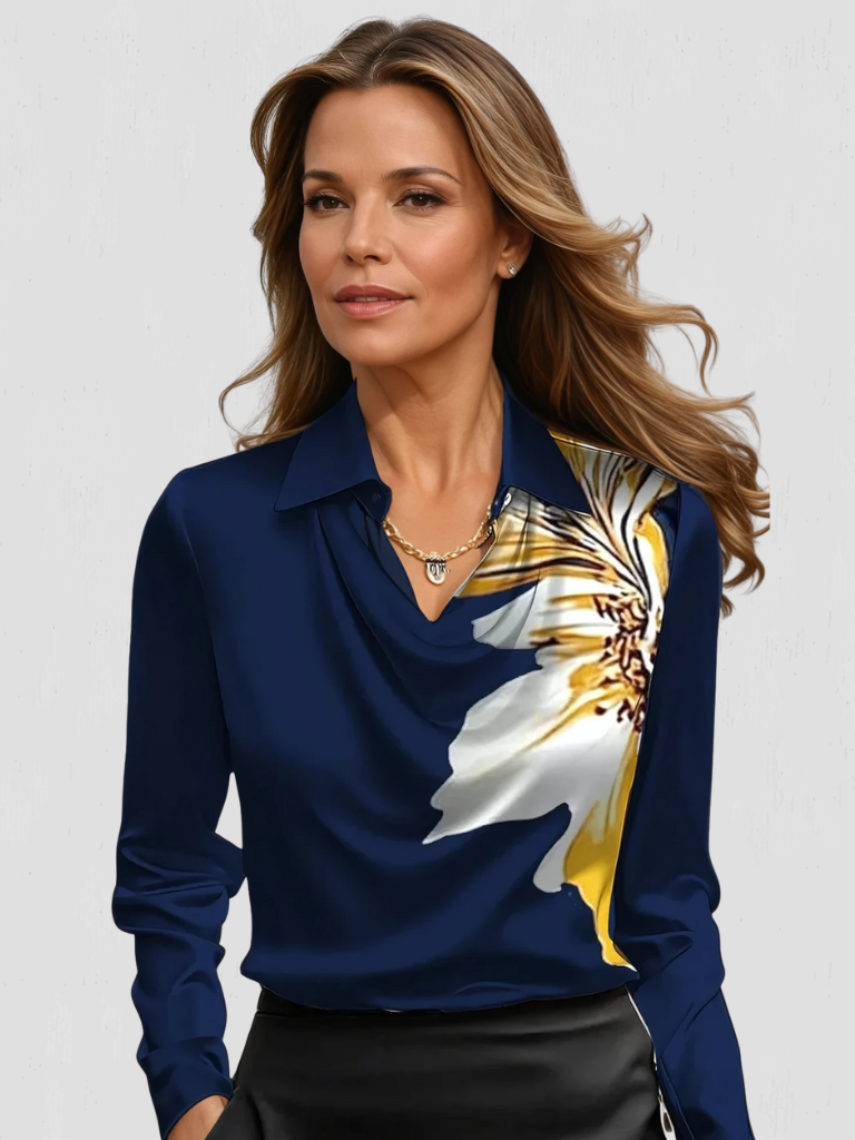 Elodie | SATIN DRAPE BLOUSE