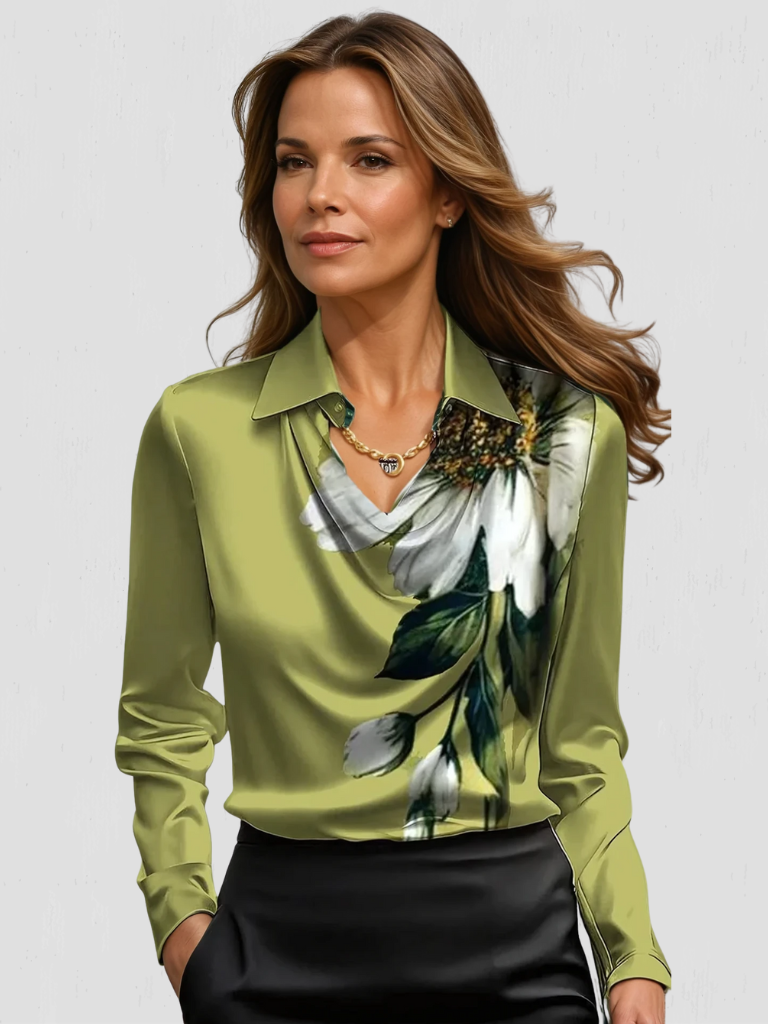 Elodie | SATIN DRAPE BLOUSE