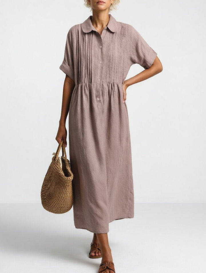 Lysandra™ — Long Cotton Shirt Dress
