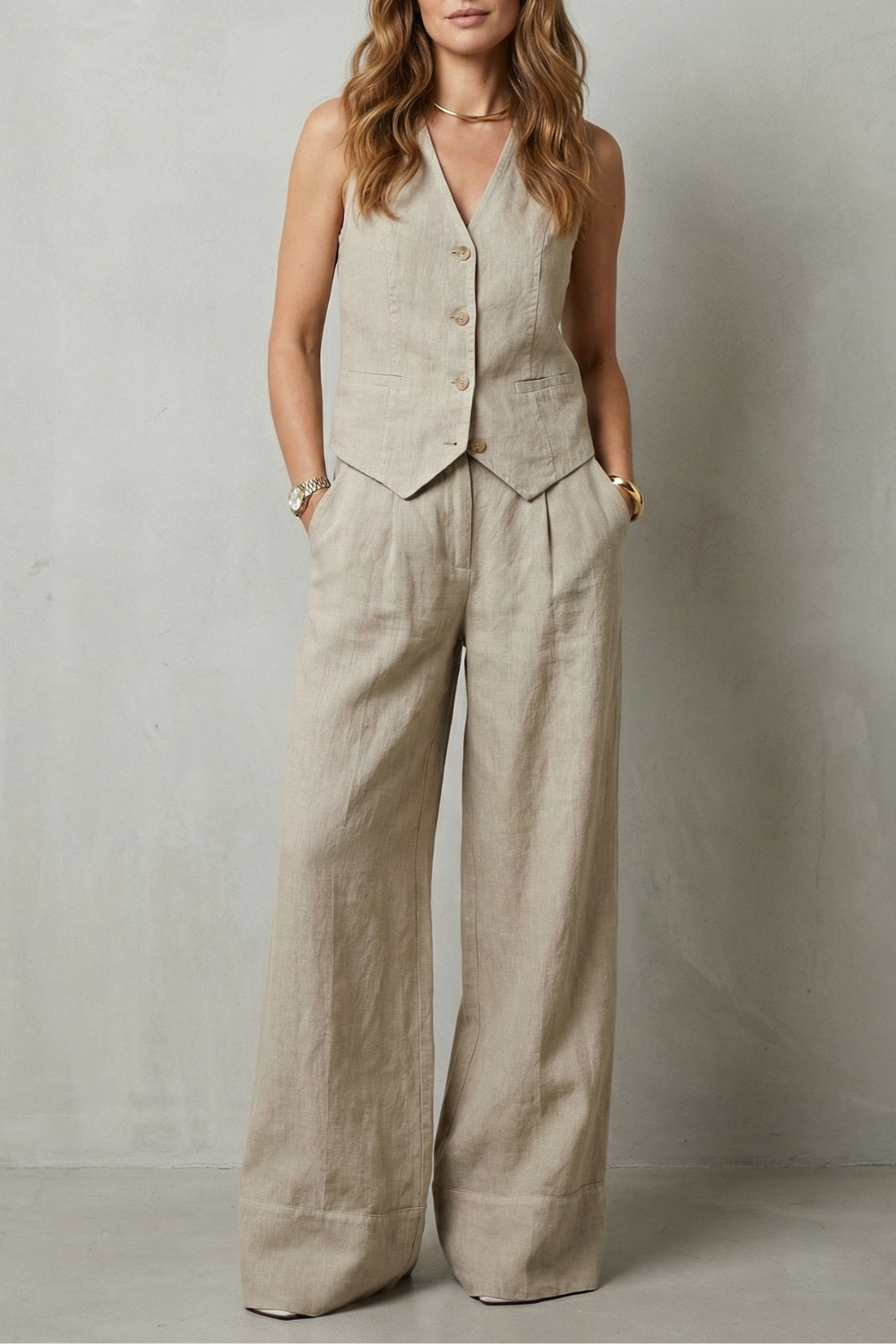 Laura – Relaxed tailored elegance – Vest and trouser set