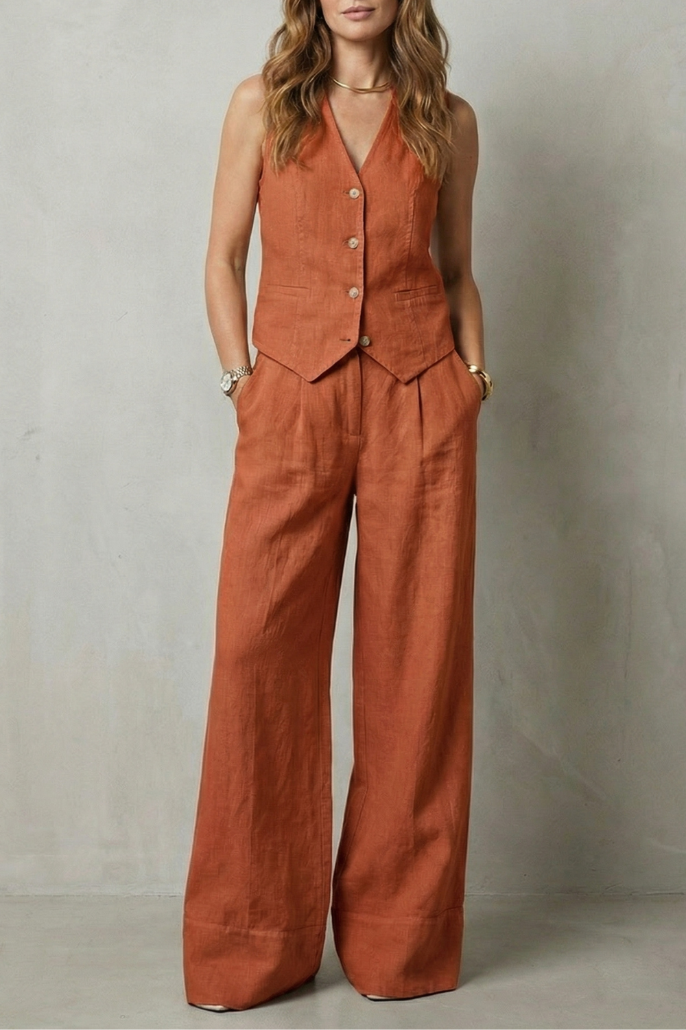 Laura – Relaxed tailored elegance – Vest and trouser set