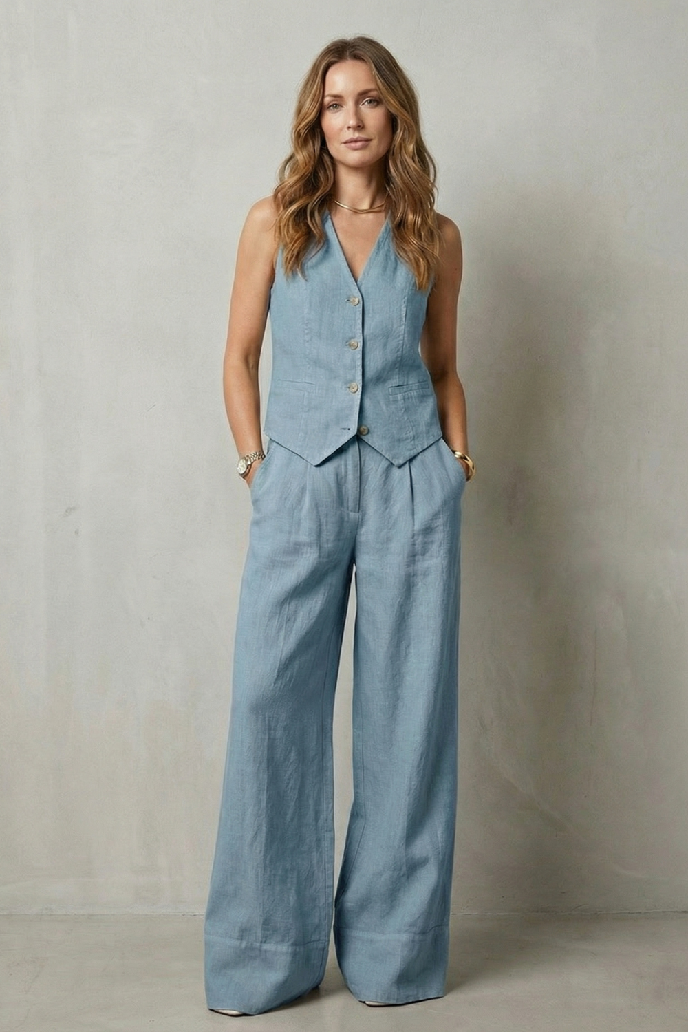 Laura – Relaxed tailored elegance – Vest and trouser set