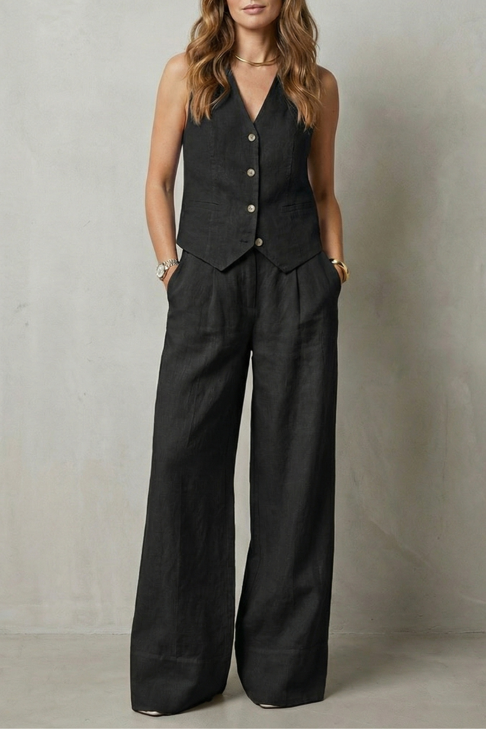 Laura – Relaxed tailored elegance – Vest and trouser set