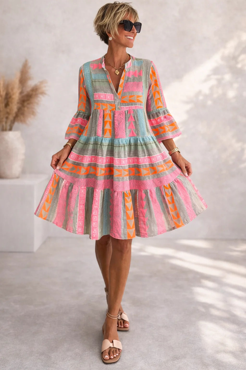 Aurabelle™ Timeless Vintage Grace Midi Dress
