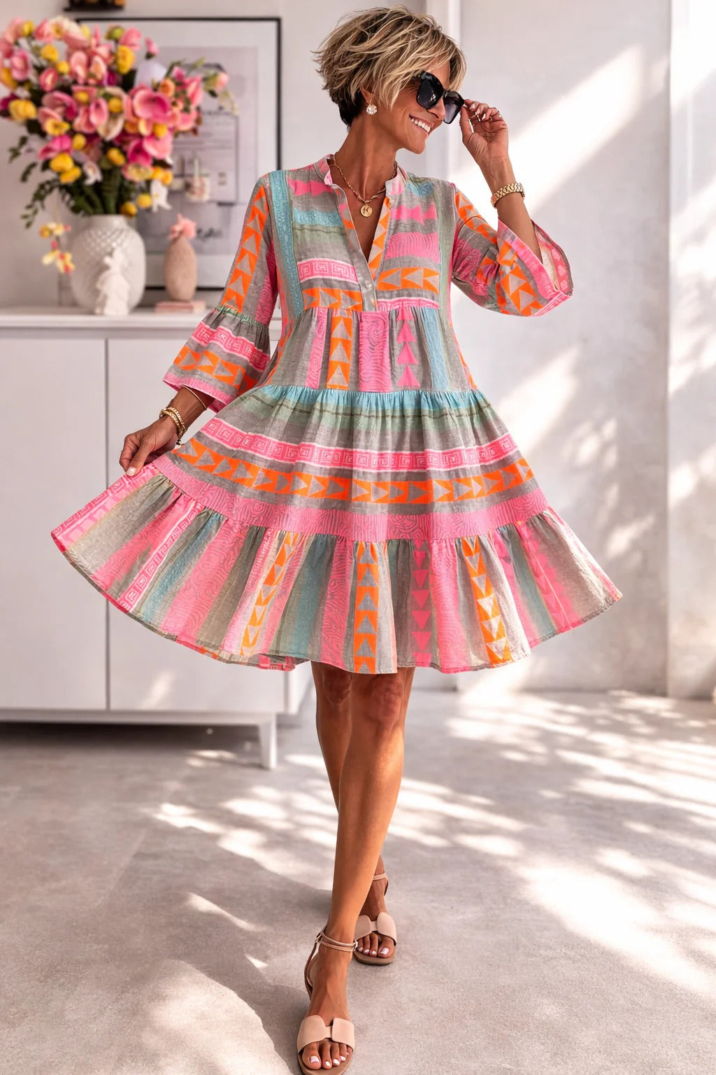 Aurabelle™ Timeless Vintage Grace Midi Dress