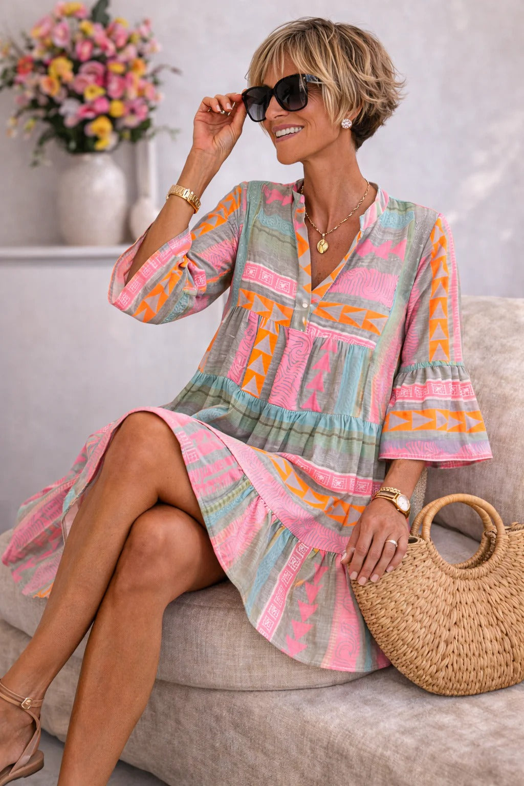 Aurabelle™ Timeless Vintage Grace Midi Dress