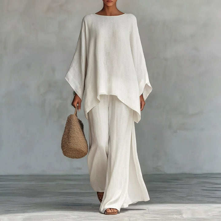 Christine | Two-Piece Set with Long-Sleeved Top and Wide-Leg Pants