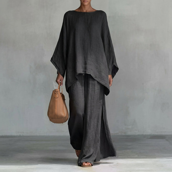 Christine | Two-Piece Set with Long-Sleeved Top and Wide-Leg Pants
