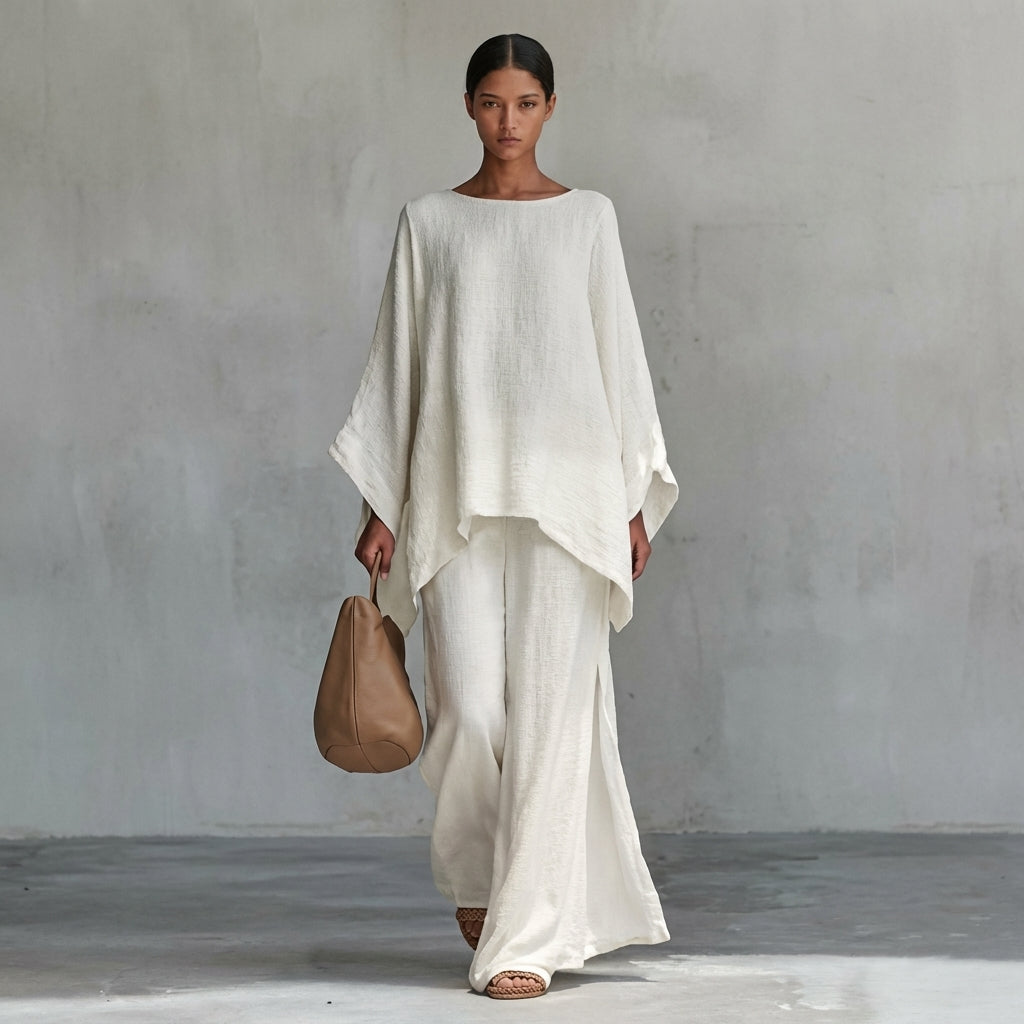 Christine | Two-Piece Set with Long-Sleeved Top and Wide-Leg Pants